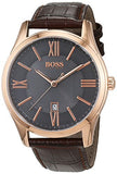  Shop Authentic Hugo Boss Ambassador Grey Dial Brown Leather Strap Watch for Men - 1513387 - Luxxuri