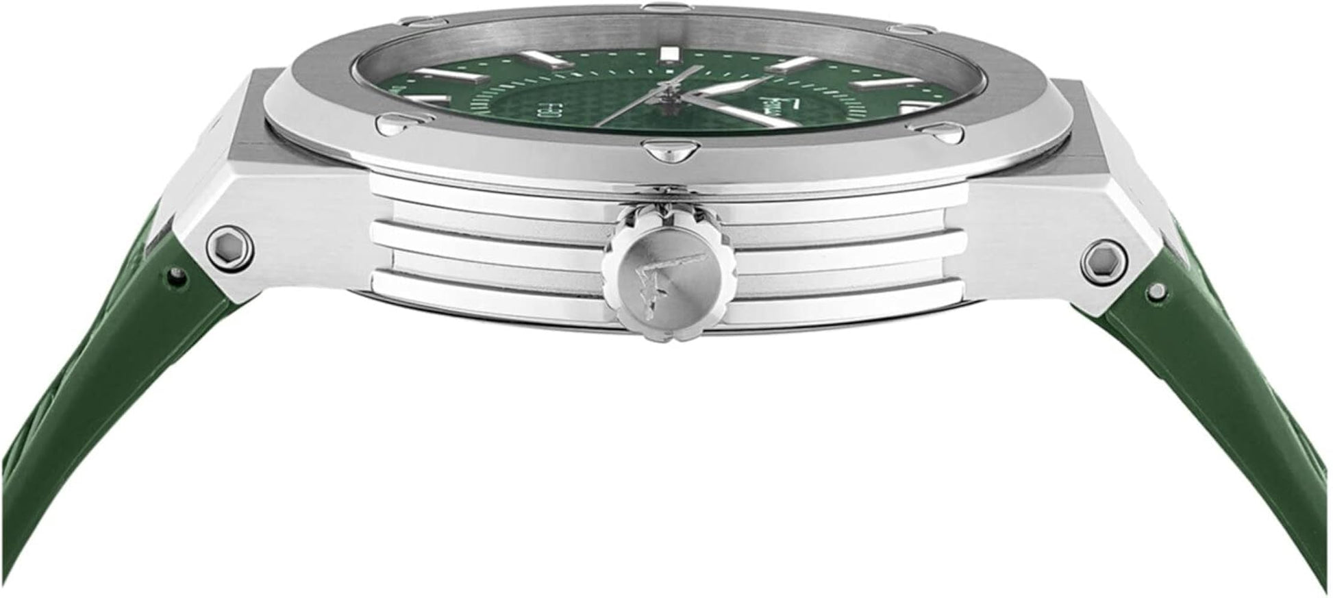  Shop Authentic Salvatore Ferragamo F-80 Classic Green Dial Green Rubber Strap Watch for Men - SFHY02722 - Luxxuri