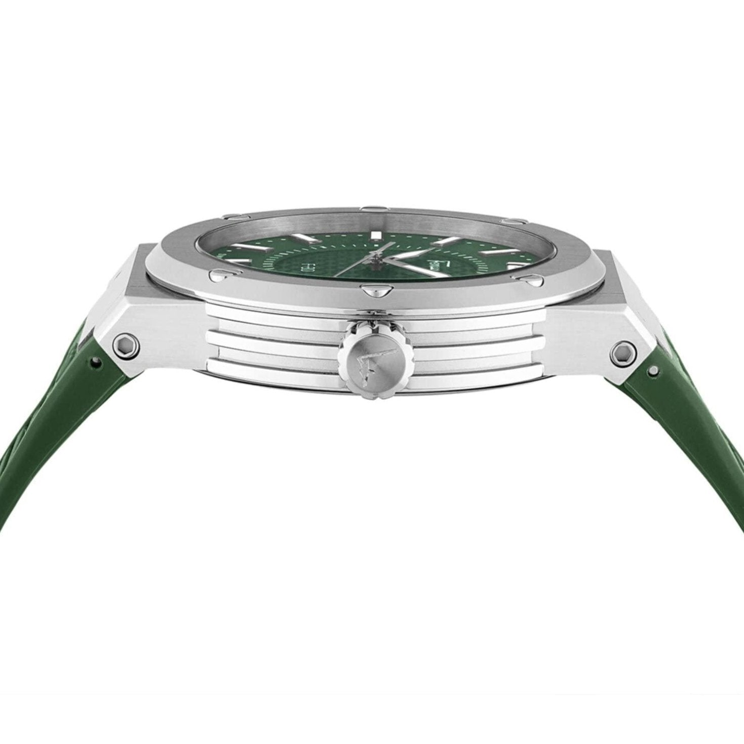  Shop Authentic Salvatore Ferragamo F-80 Classic Green Dial Green Rubber Strap Watch for Men - SFHY02722 - Luxxuri