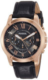  Shop Authentic Fossil Grant Chronograph Grey Dial Black Leather Strap Watch for Men - FS5085 - Luxxuri
