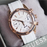  Shop Authentic Guess Catalina White Dial White Silicon Strap Watch For Women - W0562L1 - Luxxuri