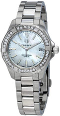  Shop Authentic Tag Heuer Aquaracer Diamonds Mother of Pearl Dial Silver Steel Strap Watch for Women - WBD1313.BA0740 - Luxxuri