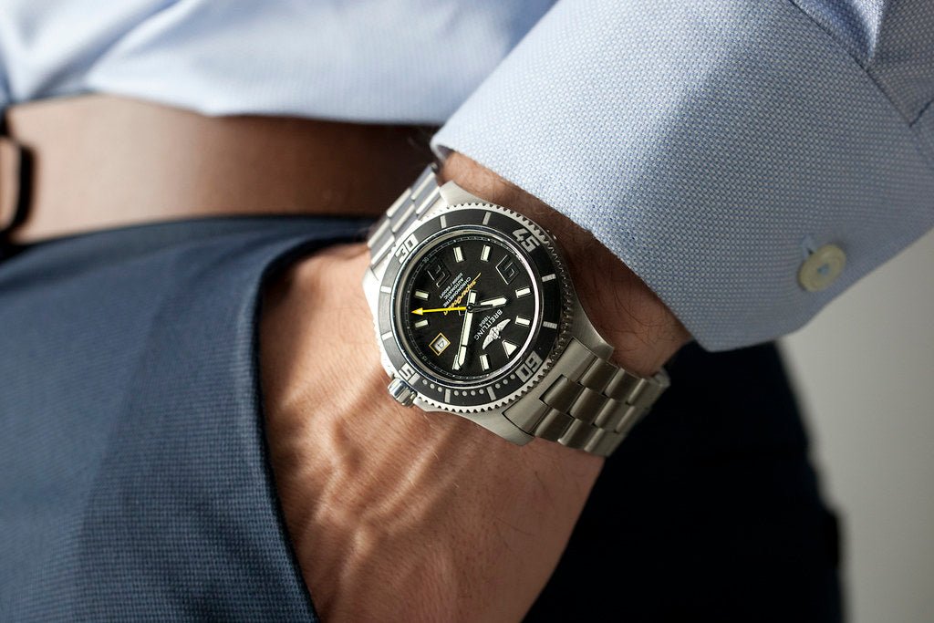  Shop Authentic Breitling Superocean Automatic 44mm Black Dial Silver Steel Strap Watch for Men - A17367D71B1A1 - Luxxuri