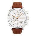  Shop Authentic Hugo Boss Grand Prix White Dial Brown Leather Strap Watch for Men - 1513475 - Luxxuri