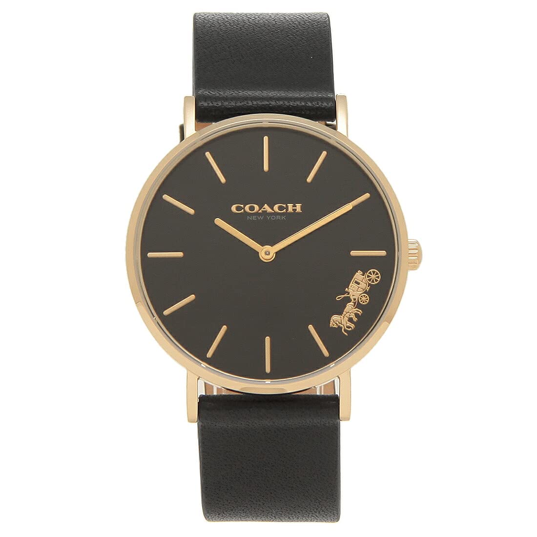  Shop Authentic Coach Perry Black Dial Black Leather Strap Watch for Women - 14503333 - Luxxuri