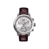  Shop Authentic Tissot PRC 200 Chronograph Silver Dial Brown Leather Strap Watch For Men - T055.417.16.037.00 - Luxxuri
