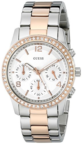  Shop Authentic Guess Mini Spectrum Quartz Silver Dial Two Tone Steel Strap Watch For Women - W0122L1 - Luxxuri