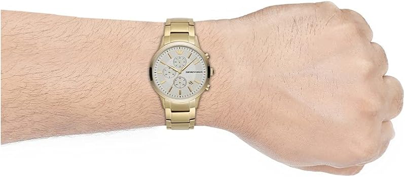  Shop Authentic Emporio Armani Renato Chronograph White Dial Gold Steel Strap Watch For Men - AR11332 - Luxxuri