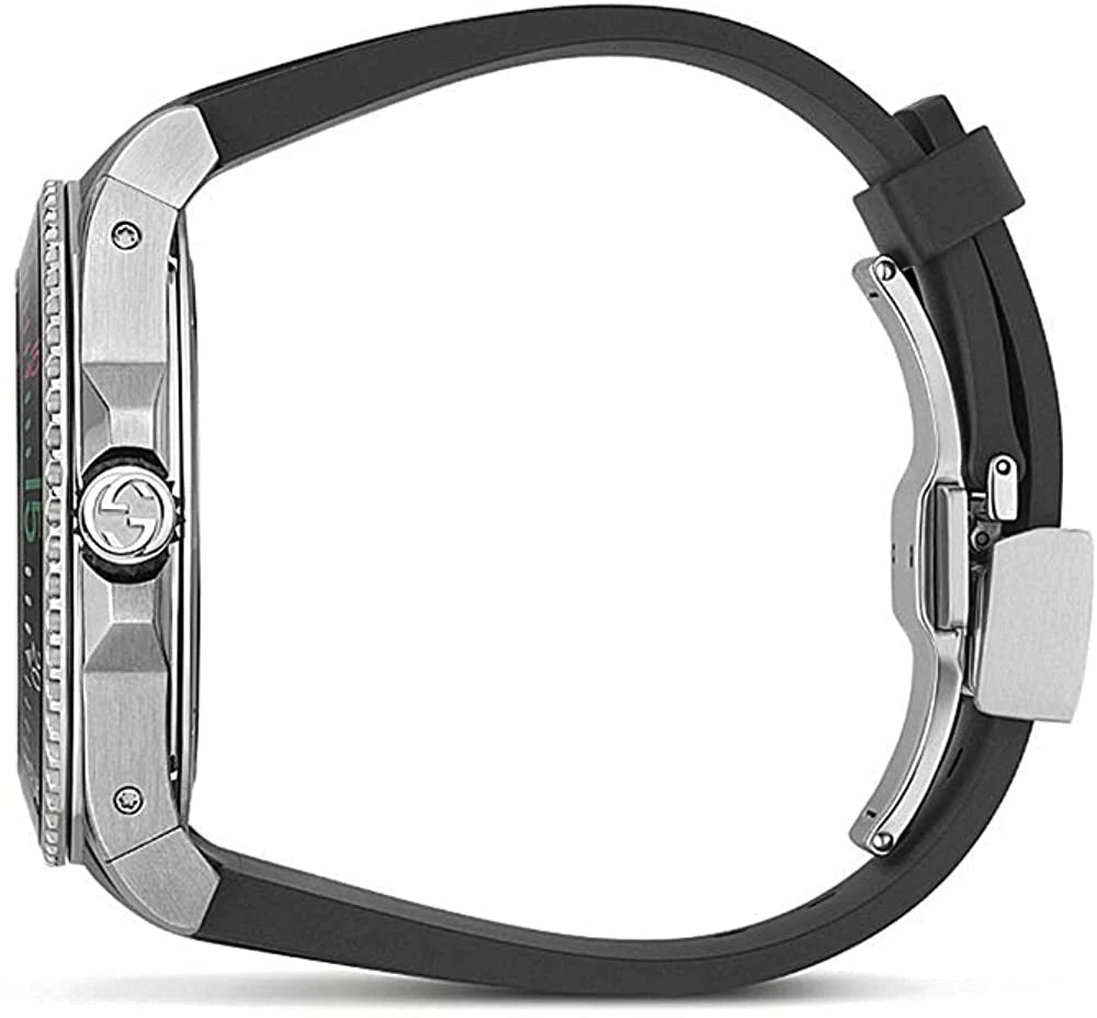  Shop Authentic Gucci Dive Quartz Kingsnake Black Dial Black Rubber Strap Watch For Men - YA136217 - Luxxuri