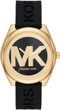  Shop Authentic Michael Kors Janelle Quartz Black Dial Black Rubber Strap Watch For Women - MK7313 - Luxxuri