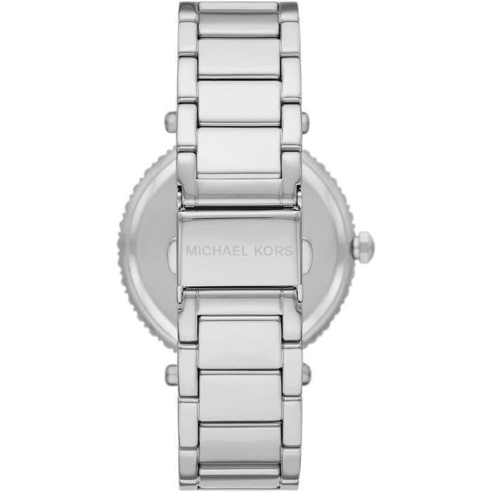  Shop Authentic Michael Kors Parker Three Hand Mother of Pearl White Dial Silver Steel Strap Watch For Women - MK4694 - Luxxuri