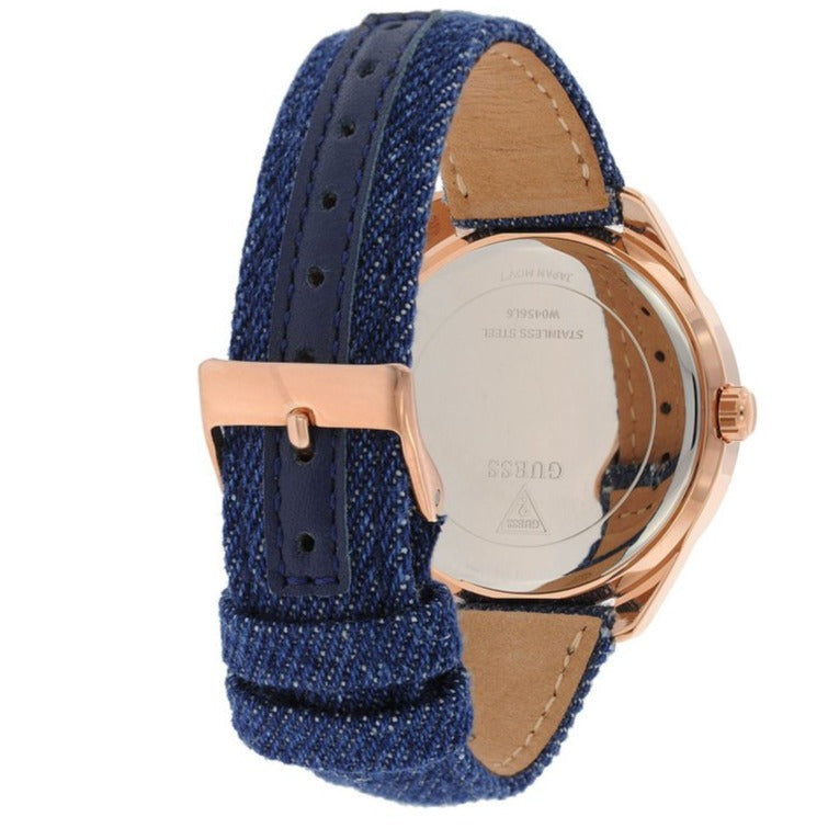  Shop Authentic Guess Little Flirt Quartz Blue Dial Blue Leather Strap Watch For Women - W0456L6 - Luxxuri