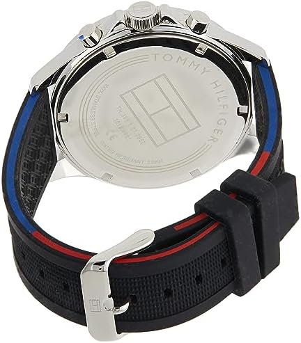  Shop Authentic Tommy Hilfiger Bank Quartz Black Dial Black Rubber Strap Watch for Men - 1791724 - Luxxuri