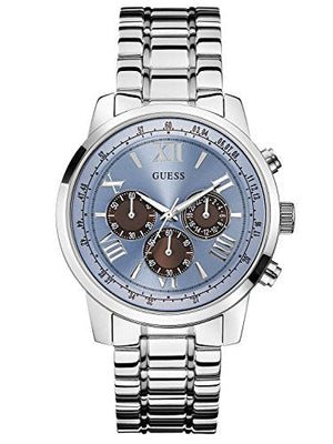  Shop Authentic Guess Horizon Chronograph Quartz Blue Dial Silver Steel Strap Watch for Men - W0379G6 - Luxxuri