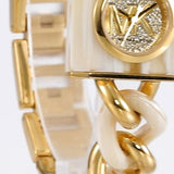  Shop Authentic Michael Kors Chain Lock Analog Crystals Silver Dial Gold Steel Strap Watch for Women - MK4809 - Luxxuri