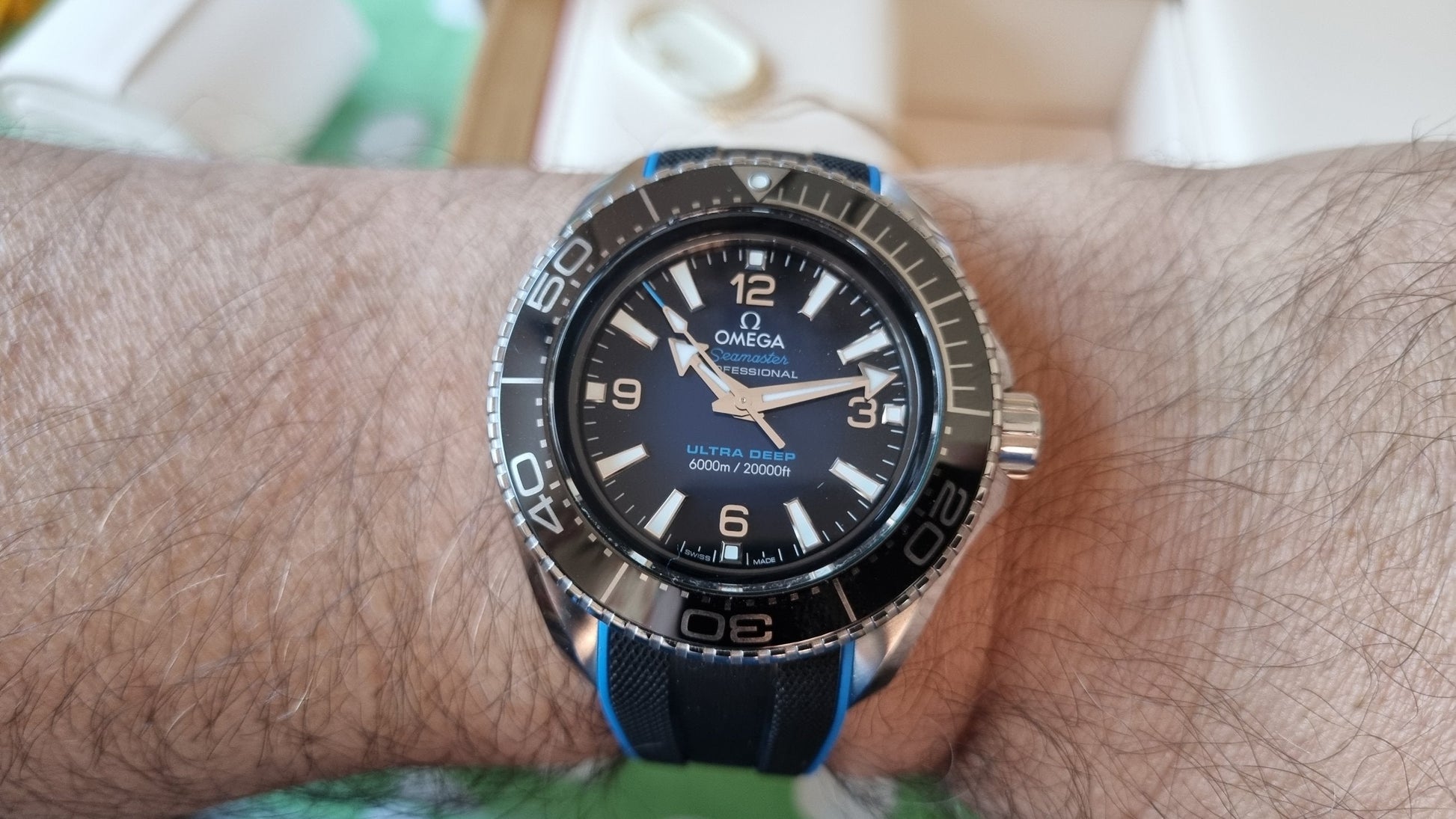  Shop Authentic Omega Planet Ocean 6000M Co Axial Master Chronometer 45.5mm Blue Dial Black Rubber Strap Watch for Men - 21532462103001 - Luxxuri