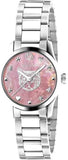  Shop Authentic Gucci G Timeless Quartz Mother of Pearl Pink Dial Silver Steel Strap Watch For Women - YA1265013 - Luxxuri