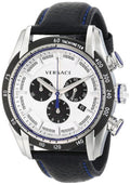  Shop Authentic Versace V-Ray Quartz Silver Dial Black Leather Strap Watch for Men - VDB010014 - Luxxuri