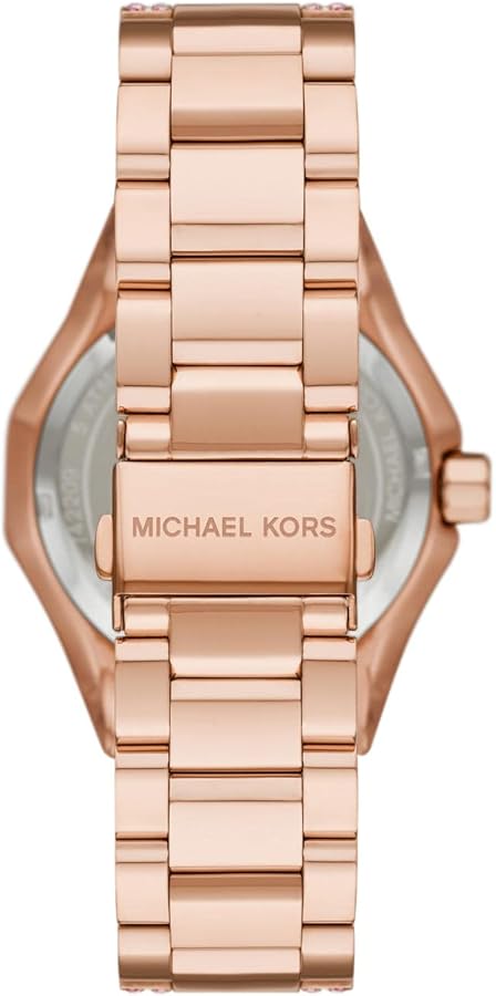  Shop Authentic Michael Kors Raquel Three-Hand Crystals Pink Dial Rose Gold Steel Strap Watch For Women - MK7343 - Luxxuri