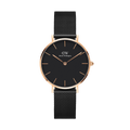  Shop Authentic Daniel Wellington Classic Petite Cornwall Black Dial Black NATO Strap Watch For Women - DW00100215 - Luxxuri