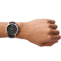 Emporio Armani Renato Chronograph Black Dial Brown Leather Strap Watch For Men - AR2482