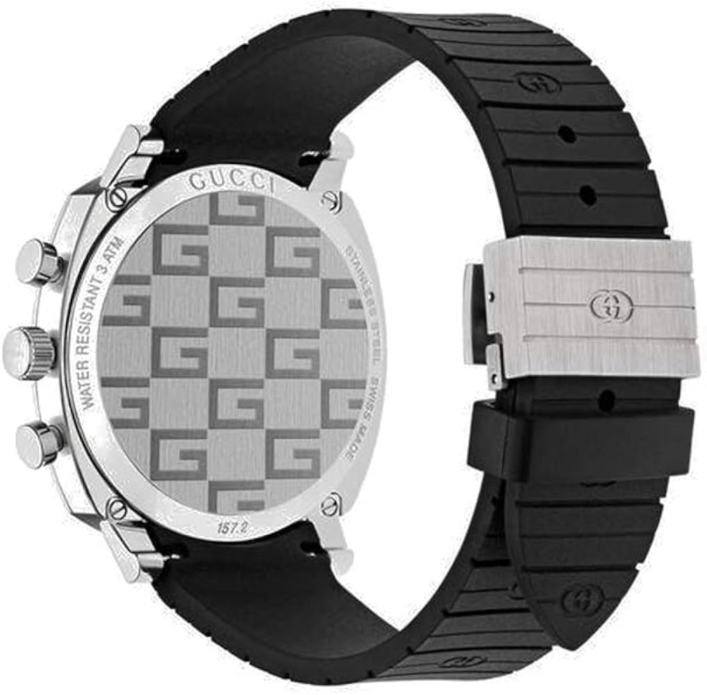  Shop Authentic Gucci Grip Chronograph Black Dial Black Rubber Strap Watch For Men - YA157301 - Luxxuri