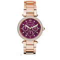  Shop Authentic Michael Kors Mini Parker Multi-Function Plum Mother of Pearl Dial Rose Gold Steel Strap Watch For Women - MK6403 - Luxxuri