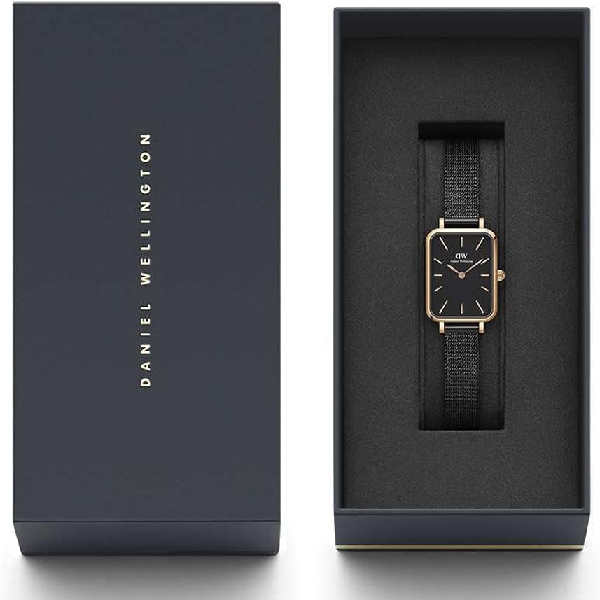  Shop Authentic Daniel Wellington Quadro Ashfield Black Dial Black Mesh Strap Watch For Women - DW00100433 - Luxxuri