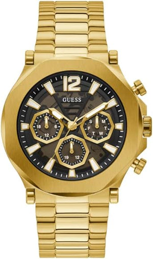  Shop Authentic Guess Edge Chronograph Black Dial Gold Steel Strap Watch For Men - GW0539G2 - Luxxuri