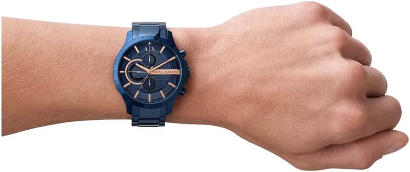  Shop Authentic Armani Exchange Hampton Chronograph Blue Dial Blue Steel Strap Watch For Men - AX2430 - Luxxuri