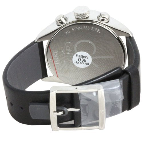  Shop Authentic Calvin Klein Masculine Chronograph Black Dial Black Leather Strap Watch for Men - K2H27102 - Luxxuri