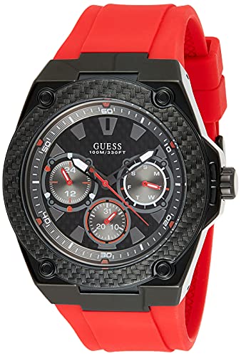  Shop Authentic Guess Legacy Black Dial Red Silicone Strap Watch for Men - W1049G6 - Luxxuri