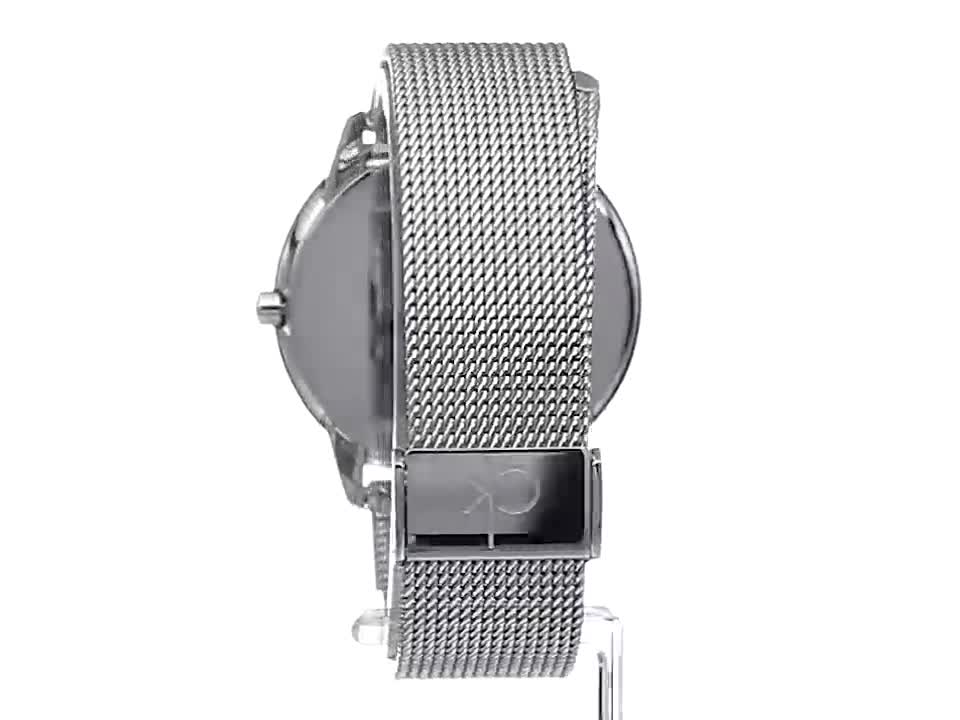  Shop Authentic Calvin Klein Minimal Silver Dial Silver Mesh Bracelet Watch for Men - K3M21126 - Luxxuri