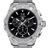  Shop Authentic Tag Heuer Aquaracer Chronograph Black Dial Silver Steel Strap Watch for Men - CAY1110.BA0927 - Luxxuri