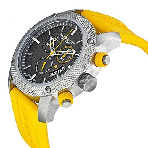  Shop Authentic Burberry Sport Chronograph Grey Dial Yellow Rubber Strap Watch for Men - BU7712 - Luxxuri
