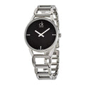  Shop Authentic Calvin Klein Stately Black Dial Silver Steel Strap Watch for Women - K3G2312S - Luxxuri