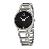  Shop Authentic Calvin Klein Stately Black Dial Silver Steel Strap Watch for Women - K3G2312S - Luxxuri