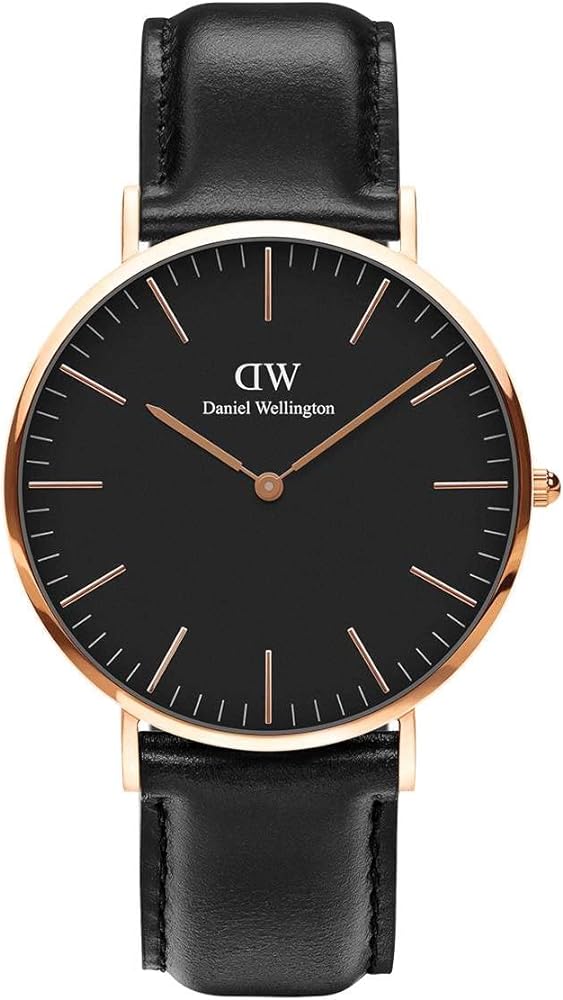 Daniel Wellington Classic Sheffield Black Dial Black Leather Strap Watch For Men - DW00100127