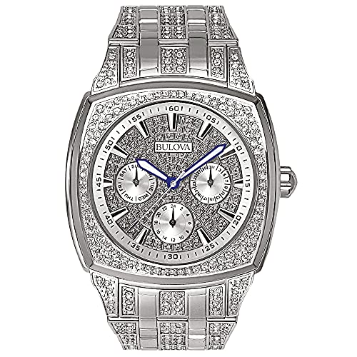  Shop Authentic Bulova Crystal Collection Phantom Silver Dial Silver Steel Strap Watch for Men - 96C002 - Luxxuri