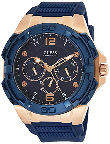  Shop Authentic Guess Genesis Quartz Blue Dial Blue Silicone Strap Watch For Men - W1254G3 - Luxxuri