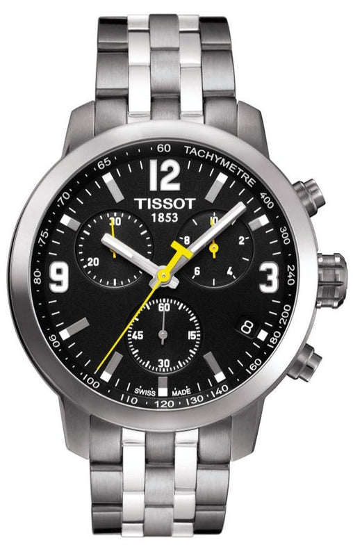  Shop Authentic Tissot PRC 200 Chronograph Black Dial Silver Steel Strap Watch For Men - T055.417.11.057.00 - Luxxuri