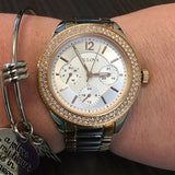  Shop Authentic Bulova Crystal Collection Silver Dial Two Tone Steel Strap Watch for Women - 98N100 - Luxxuri