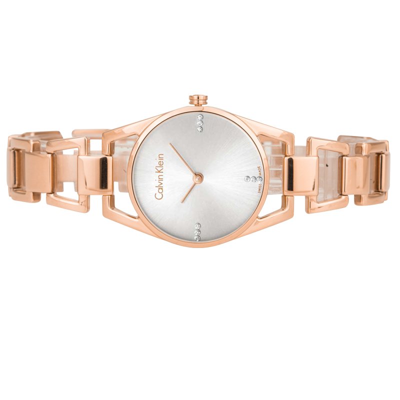  Shop Authentic Calvin Klein Dainty Diamonds Silver Dial Rose Gold Steel Strap Watch for Women - K7L2364T - Luxxuri