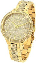  Shop Authentic Michael Kors Slim Runway Crystals Gold Dial Gold Steel Strap Watch for Women - MK3632 - Luxxuri