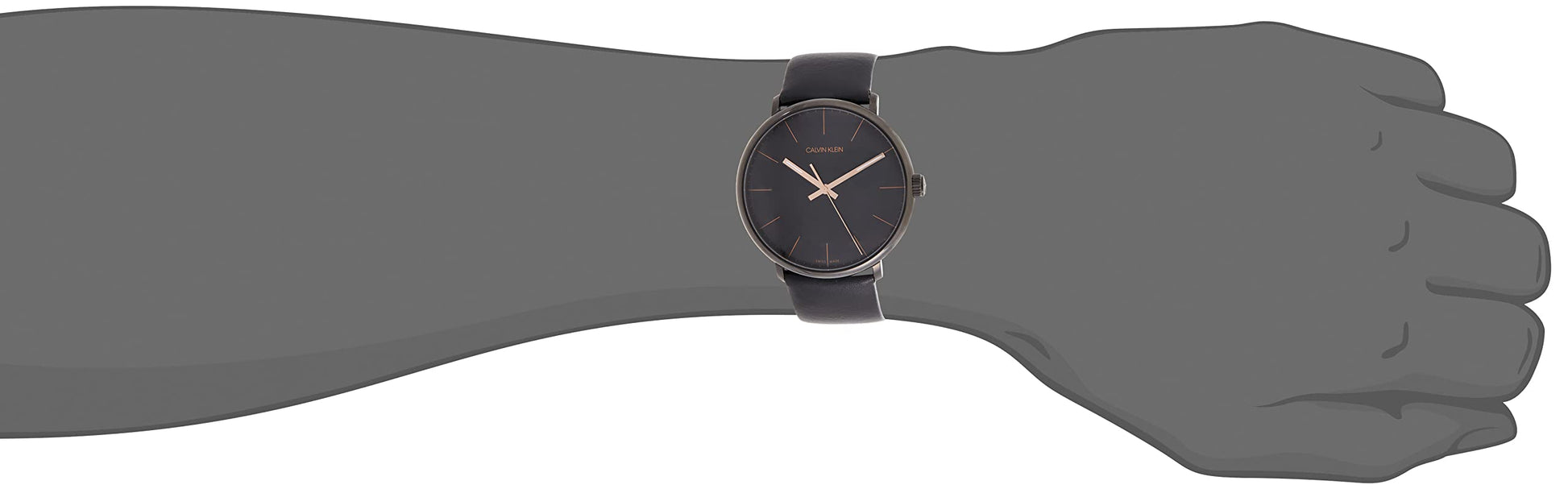 Shop Authentic Calvin Klein High Noon Quartz Black Dial Black Leather Strap Watch for Men - K8M214CB - Luxxuri