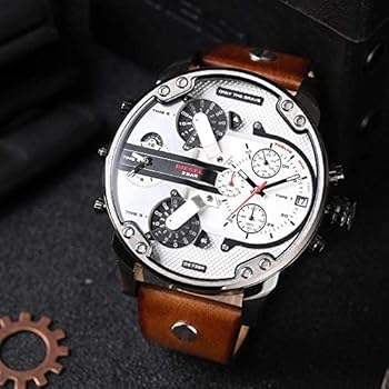  Shop Authentic Diesel Mr. Daddy 2.0 Chronograph Silver Dial Brown Leather Strap Watch For Men - DZ7394 - Luxxuri