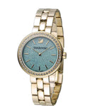 Swarovski Daytime Crystals Turquoise Dial Gold Steel Strap Watch for Women - 5182212