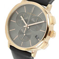  Shop Authentic Calvin Klein Posh Grey Dial Black Leather Strap Watch for Men - K8Q376C3 - Luxxuri