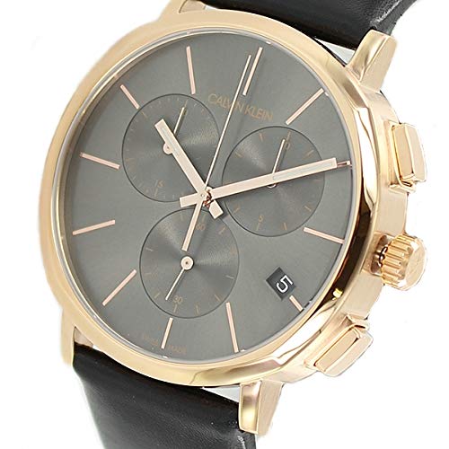  Shop Authentic Calvin Klein Posh Grey Dial Black Leather Strap Watch for Men - K8Q376C3 - Luxxuri