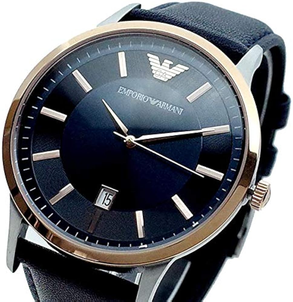 Emporio Armani Renato Analog Blue Dial Blue Leather Strap Watch For Men - AR11188